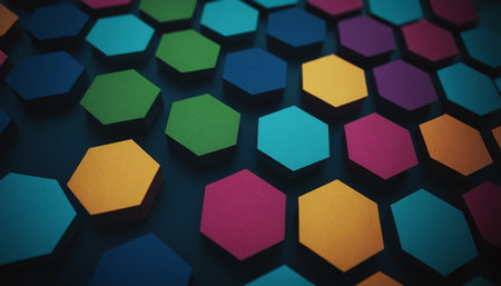 Abstract hexagon background. 3d rendering, 3d illustration.の素材