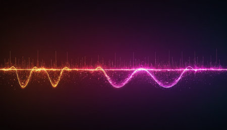 Abstract sound wave background. Music equalizer technology concept. Vector illustrationの素材