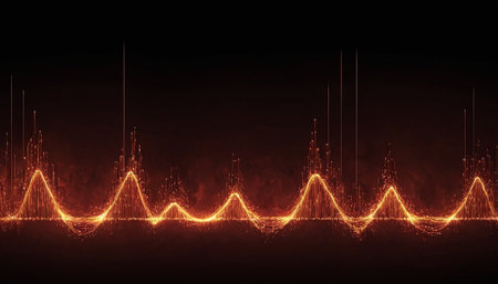 Futuristic technology wave equalizer. Sound wave equalizer technology background.の素材