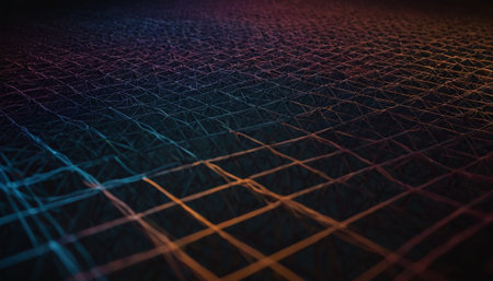 Abstract 3d rendering of chaotic structure. Futuristic background with geometric shapes.の素材