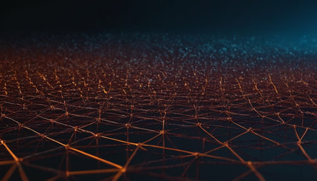 Abstract polygonal space low poly dark background with connecting dots and lines. Connection structure. 3d renderingの素材