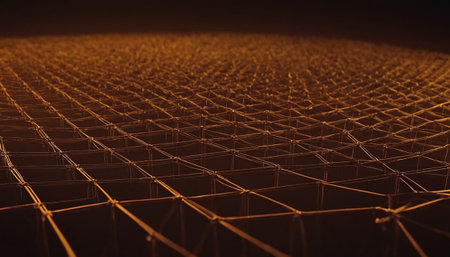 Abstract 3d rendering of chaotic polygonal space low poly dark background with connecting dots and lines. Connection structure.の素材