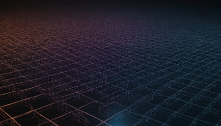 Abstract 3d rendering of chaotic wireframe. Futuristic background.の素材