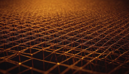 abstract 3d illustration of low poly wireframe lattice backgroundの素材