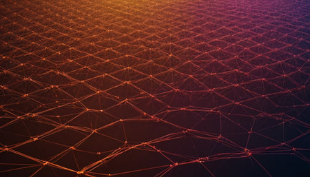 Abstract polygonal space low poly dark background with connecting dots and lines. Connection structure. 3d renderingの素材