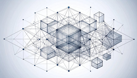 Abstract polygonal space low poly background with connecting lines and dotsの素材