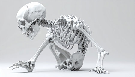 Human Skeleton Anatomy 3D Rendering with Clipping Pathの素材
