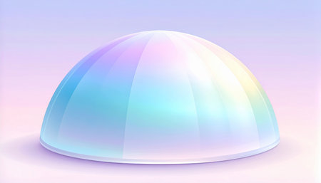Illustration of a glass dome on a pink background with a gradientの素材