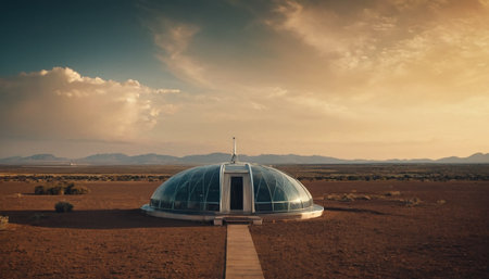 Astronomical observatory in the desert of Namibia, Africaの素材