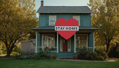 Street Sign the Direction Way to STAY HOME versus STAY HOMEの素材