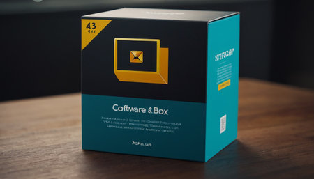 3D rendering of a box with a contact us message on itの素材