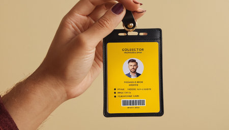 Woman holding Amazon Prime member ID card. Amazon Prime is an American multinational technology company based in Seattle, Washingtonの素材