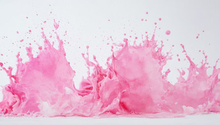 pink paint splash isolated on white background,abstract paint splashの素材