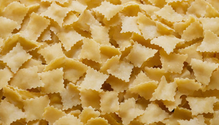 close up of a uncooked farfalle pasta, italian foodの素材