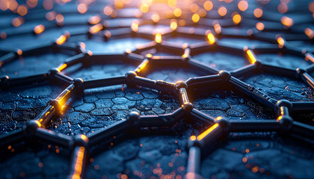 Molecule structure. Science background. 3d render illustration.の素材