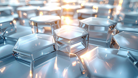 Abstract 3d rendering of chaotic cubes. Futuristic technology background.の素材