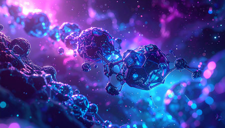 3D render of a medical background with a DNA molecule. 3D illustrationの素材