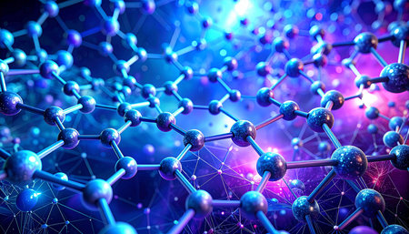 Molecular structure background. 3d rendering, 3d illustration.の素材