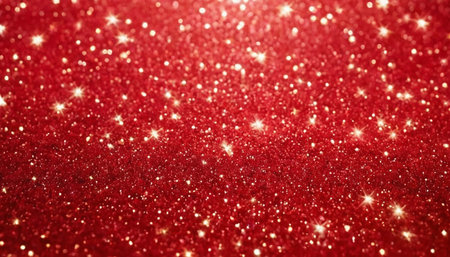 Red glitter vintage lights background. Christmas and New Year holidays backdrop.の素材