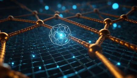 3D illustration of abstract connection structure. Science and technology background.の素材