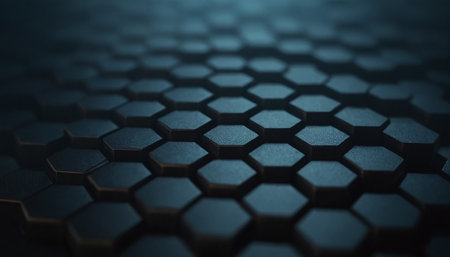 Abstract hexagon background, 3d render illustration, toned imageの素材