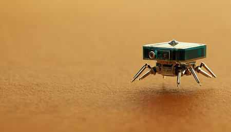 vintage robot toy on wooden background. 3d render image.の素材