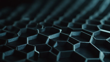 Abstract hexagon background. 3d rendering, 3d illustration.の素材