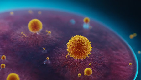 3d illustration of SARS-CoV-2 virus cellsの素材