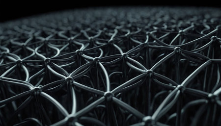 Abstract 3d rendering of chaotic structure. Futuristic background for business presentations.の素材