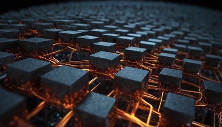 3d illustration of abstract geometric composition,digital art works. 3d rendering.の素材