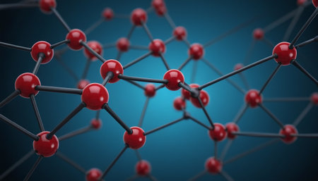 Abstract 3d rendering of molecule structure. Science and medical background.の素材