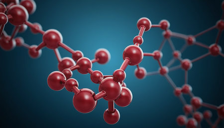 Molecular structure of the molecule. 3D illustration. Abstract background.の素材