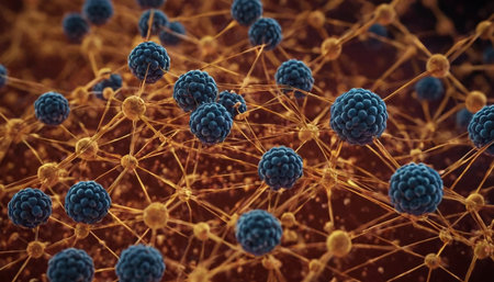 Molecule of neurons and nervous system. Scientific medical background. 3d renderingの素材