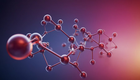 Molecule of DNA, 3D illustration. Science background.の素材