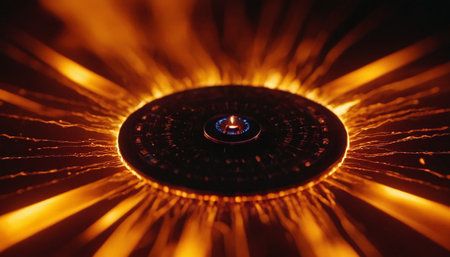 Close-up view of the surface of a flying saucer. Abstract backgroundの素材