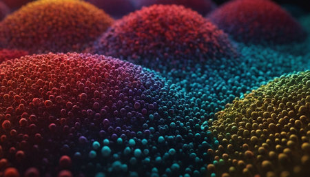 Abstract 3d rendering of chaotic particles. Bokeh effect.の素材