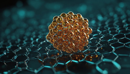 3d illustration of abstract background with honeycomb structure, molecular structureの素材