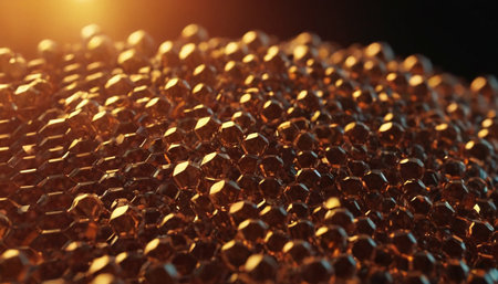 Abstract 3d rendering of honeycomb structure. Futuristic background.の素材