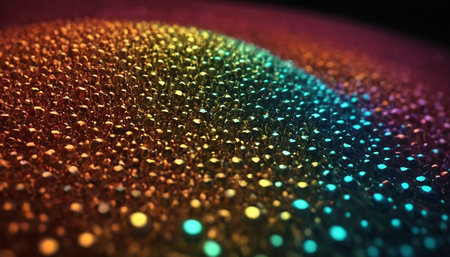 Multicolored abstract background with bokeh defocused lights.の素材