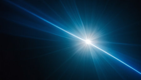 Lens flare abstract background. Easy to add as overlay or screen filter.の素材