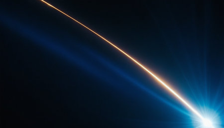 Abstract background with light rays and lens flare. 3D illustration.の素材