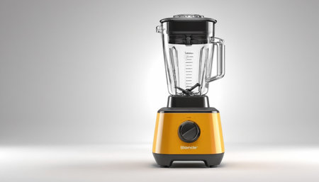 Modern electric blender on gray background. 3d render. Mockupの素材