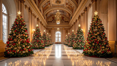Christmas tree in the interior of the building of the State Russian Federationの素材