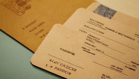 Vintage passport and boarding pass on green background. Travel concept.の素材