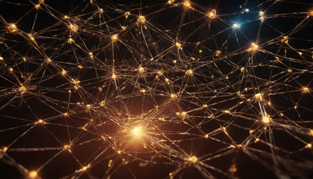 Abstract technology background. Network connection structure. 3D rendering illustration.の素材