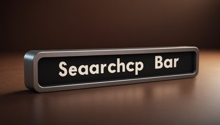 Search bar on a dark background. 3d render. Illustration.の素材