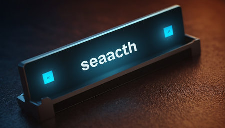 SEO Search Engine Optimization - Button on Dark Background. 3D Render.の素材