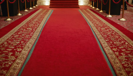 Red carpet in a royal palace, London, England, UK.の素材