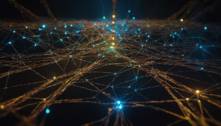 Network connection structure. Technology background. 3d rendering, 3d illustration.の素材