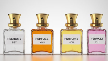 Perfume bottles isolated on white background. 3D illustration.の素材